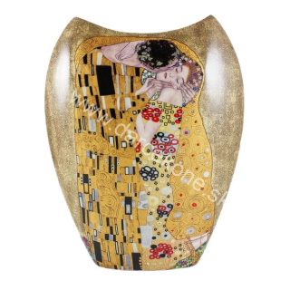 Váza Gustav Klimt bozk ovál hnedá veľká 25cm