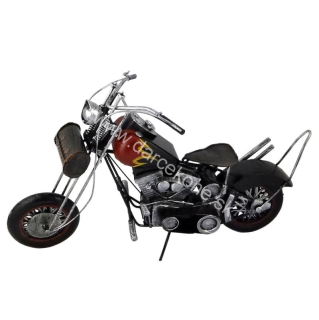 Kovová motorka Chopper model čierno červený 33cm